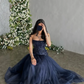 Elegant Strapless Prom Dresses 2024 A-Line Floor-Length Sequins Beads Sleeveless Formal Occasion Dresses فساتين سهرة