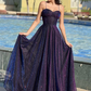 Elegant Spaghetti Straps A-Line Tulle Long Prom Dresses