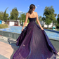 Elegant Spaghetti Straps A-Line Tulle Long Prom Dresses