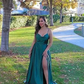 Off Shoulder Bridesmaid Prom Dresses for Women Satin Long Formal Wedding Evening Party Gowns Dress with Slit vestido formal