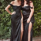 Off Shoulder Bridesmaid Prom Dresses for Women Satin Long Formal Wedding Evening Party Gowns Dress with Slit vestido formal