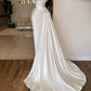 White Satin A-line Wedding Dresses Pearls Sweetheart Neck Dress For Bride Elegant Floor-length Bridal Gown Vestido De Novia