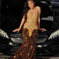 Chocolate Brown Sequin Gold Crystal Beading Prom Dresses Mermaid Elegant Dress For Wedding Party See Through Sexy Gowns African