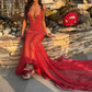 Red Sparkly African Prom Formal Dresses for Women Luxury Diamond Crystal Sequins Evening Ceremony Birthday Gown Black Girl