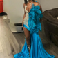 Sky Blue Short Prom Homecoming Dresses with Side Train Sparkly Luxury Diamond Crystal Feather Birthday Party Gown Black Girl