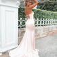 New In Satin Prom Dresses Mermaid Strapless Criss Cross Back Women Formal Evening Gowns Wedding Party Guest Vestido De Noch