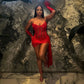 African Party Dresses Woman Elegant Lace Appliques Red Short Prom Dresses Mermaid Strapless Robe Coctail Cérémonie Femme