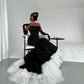 Prom Dress Saudi Arabia Elegant Retro Strapless Trumpet Brush Evening Gown Draped Tulle Hugging Velour Customized