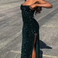 Mermaid Sequins Dark Green Long Prom Dresses 22th Birthday Outfits