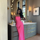 Mermaid Strapless Pink Slit Birthday Dress