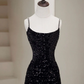 Black Mermaid Sequin Long Prom Dress, Black Formal Dress