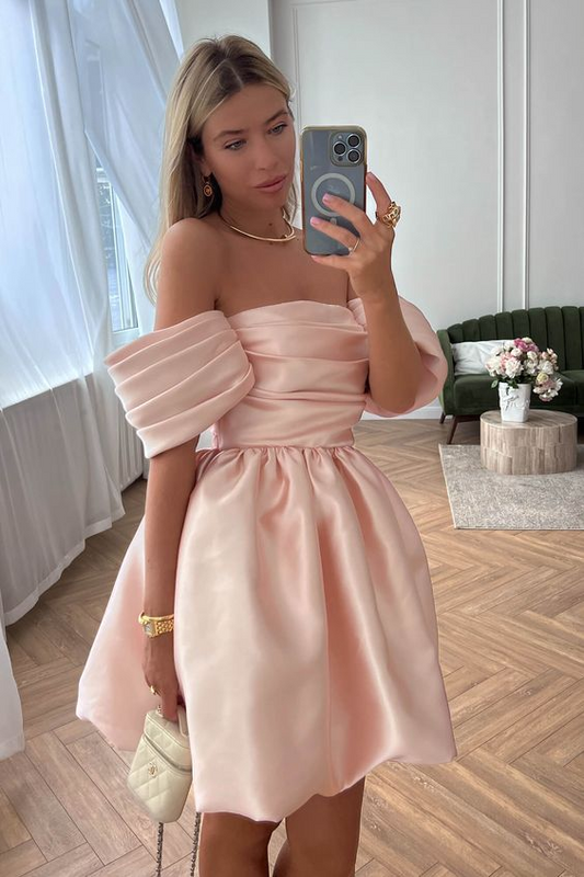 Puffy Skirt Mini Dress Ruffles Prom Dress Elegant Evening Dress