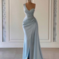 Elegant Simple Siren Evening Dresses for Women with Draped Appliques, One-Shoulder Prom Dresses luxury dress evening dresses