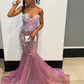 Rhinestones Flare Tail Prom Dress Strapless Evening Gown Sexy Sweetheart Formal Occasion Dresses For Party Cocktail Dresses