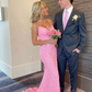 Elegant Mermaid Sequin Pink Long Prom Dresses Formal Dress