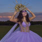 Lilac Spaghetti Strap Ball Gown Quinceanera Dresses Beaded Appliques Vestido De 15 Anos Quinceanera With Wraps