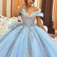 Charming Off Shoulder Princess Ball Gown Elegant Quinceanera Dress Classic Appliqué Sequin With Cape Sweet 16 Dress Vestido De