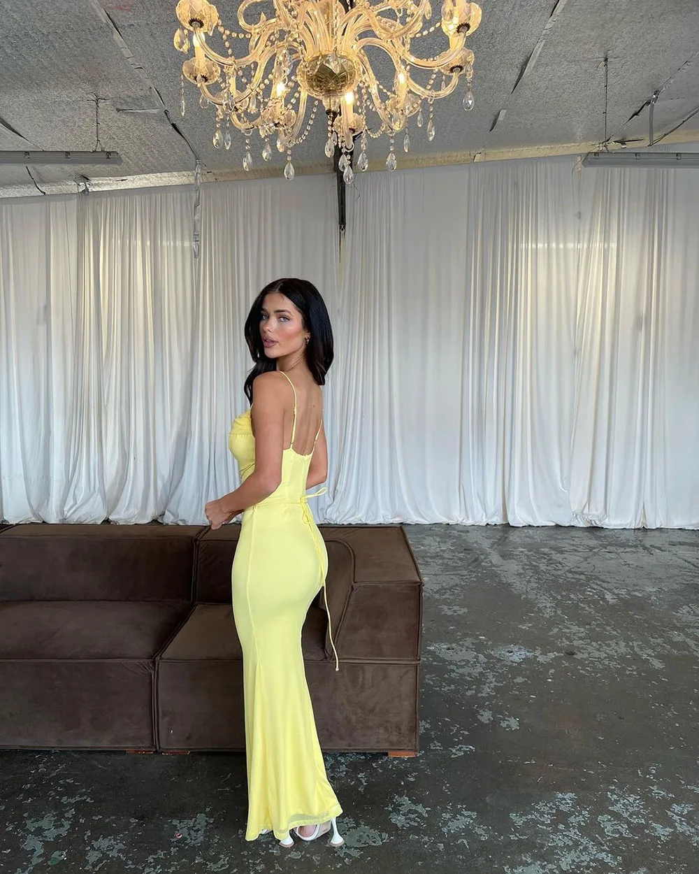 Yellow Simple Prom Gowns Satin Evening Dresses Prom Dress 2024 Modern Celebrity Gown Outfit Mermaid Party Dress