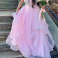 Glitter Pink Wedding Dresses Princess Bride Dresses Formal Ruffles Ruched Bridal Gowns A Line Brides Dresses