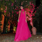 Sexy Halter Neck Silk Chiffon فساتين السهرة Glaring Fuchsia Vestidos De Noche Comfy Hangs Floor Lenght Prom Dress