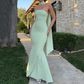 2024 Elegant Women Summer Solid Sleeveless Strapless A Line Nipped Waist Slim Party Eveing Mermaid Dresses Streetwear