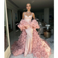 Gorgeous Mermaid Evening Dresses For Women 3D Floral Jacket Skirt Slim Fit Sleeveless Backless Dress Party Gown Custom Made