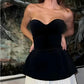 Black Simple Cocktail Dresses Sweetheart Sleeveless A-Line Mini Party Dress For Women Draped Sexy Prom Gown robes de soirée