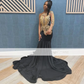 Sexy One Shoulder Mermaid Prom Dresses for Black Girl 2024 Luxury Gold Lace Appliques Plus Size Formal Evening Occasion Gown ves