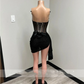 Sexy Strapless Short Prom Dresses For Black Girls Beaded Birthday Party Dress Crystal Mini Cocktail Homecoming Robe De Bal