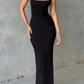 Elegant Sleeveless Sexy Maxi Dress For Women Summer New Square Collar Bodycon Club Party Long Tank Dress New 2024