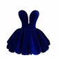 2024 Spring/Summer Sexy Deep V Open Back Hollow Out Evening Dress Fluffy Skirt Robe Demoiselle D Honneur Femme Courte