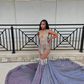 Lilac Sparkly Diamond Long Prom Dresses For Black Girls Sequins Birthday Party Dresses African Mermaid Evening Gown Robe De