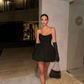 2024 New Sexy Nightclub Birthday Party Dress Sweet Tube Top Short Skirt Hepburn Style Pleated Black DressALine Skirt Women Dress