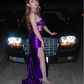 Elegant Purple Strapless Corset Long Prom Dress