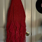 Gorgeous Red Halter Glitter Ruffle Mermaid Long Evening Dress