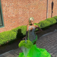 Fruit Green Sparkly Trumpet Evening Formal Party Dresses for Black Girl Luxury Diamond Feather Sheer Prom Birthday Gala Gown