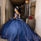 Royal Blue Princess Quinceanera Dresses Off Shoulder Gillter Applique Puffy Skirt Corset vestidos de 15 años quinceañeras 2024