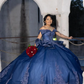 Royal Blue Princess Quinceanera Dresses Off Shoulder Gillter Applique Puffy Skirt Corset vestidos de 15 años quinceañeras 2024