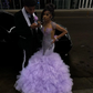 Lilac Lavender Sparkly Mermaid Prom Ceremony Party Dresses for Black Girl 2024 Luxury Diamond Crystal Ruffles Evening Gala Gown