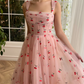 Off-the-shoulder Strapless Homecoming Dress for Teens Pleat Corset Sleeveles Formal Cocktail Party A-line Tea-length Prom Gowns