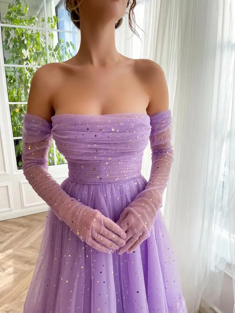 Women's Lilac Tulle Sweet Short Prom Dresses Sleeveless Tea-Length Party Gown Graduation Homecoming Dress vestidos para mujer