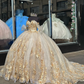 Champagne Quinceanera Dresses With 3D Floral Applique Mexican Vestidos De 15 Anos 2022 Beading lace-up prom Sweet 16 dress