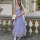 Lavender A Line Prom Dresses Fairy Sweetheart Spaghetti Strap Embroidery Tulle Evening Gowns Formal Wedding Party Dress