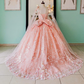 Pink Shiny Off The Shoulder Quinceanera Dress Ball Gown Lace Applique Beaded With Cape Corset Sweet 16 Vestido De 15 Anos