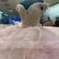 2024 Light Pink Princess Quinceanera Dress Off Shoulder Appliques Sequins Flowers Party Sweet 16 Gown Vestidos De 15 Años