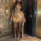 Luxury Glitter Gold Homecoming Party Dress 2024 Train Black Girl Birthday Party Celebrity Dress Vestidos Para Mujer