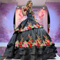 Luxury Mexican 3D Flower Embroidery Quinceanera Dresses 2024 Off The Shoulder Lace Princess Sweet 16 Dress Vestidos 15 de