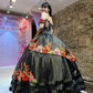 Luxury Mexican 3D Flower Embroidery Quinceanera Dresses 2024 Off The Shoulder Lace Princess Sweet 16 Dress Vestidos 15 de