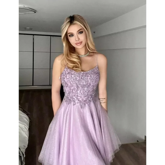 Sparkly Tulle Homecoming Dress Short Lace Beaded Cocktail Dress for Juniors Formal Party Evening Gowns Платье Свадебно