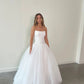 Elegant Tulle A Line Wedding Dresses For Woman 2024 Strapless Sleeveless Bridal Bride Robe Dress Gowns Vestidos De Novia